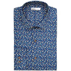 Bar III Men's  Stretch Floral Vine Dress Shirt Blue Size 16x34-35